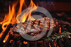 Perfectly Grilled Steak, A Culinary Masterpiece Delighting the Senses with Irresistible Aroma. Ai generated