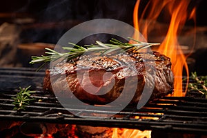 Perfectly Grilled Steak, A Culinary Masterpiece Delighting the Senses with Irresistible Aroma. Ai generated