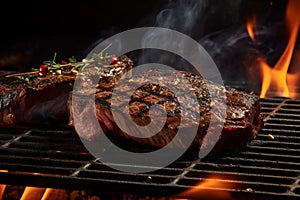 Perfectly Grilled Steak, A Culinary Masterpiece Delighting the Senses with Irresistible Aroma. Ai generated