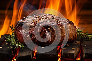 Perfectly Grilled Steak, A Culinary Masterpiece Delighting the Senses with Irresistible Aroma. Ai generated