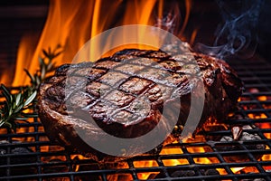 Perfectly Grilled Steak, A Culinary Masterpiece Delighting the Senses with Irresistible Aroma. Ai generated