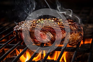 Perfectly Grilled Steak, A Culinary Masterpiece Delighting the Senses with Irresistible Aroma. Ai generated