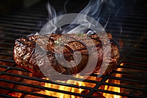 Perfectly Grilled Steak, A Culinary Masterpiece Delighting the Senses with Irresistible Aroma. Ai generated