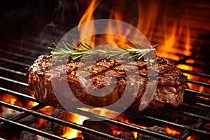 Perfectly Grilled Steak, A Culinary Masterpiece Delighting the Senses with Irresistible Aroma. Ai generated