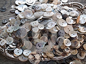 Perfectly imperfect old shell buttons