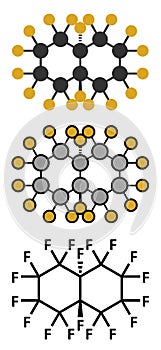 Perfluorodecalin fluorocarbon molecule. Used as component of artificial blood and for liquid breathing