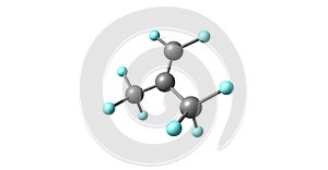 Perfluoroisobutene molecular structure isolated on white