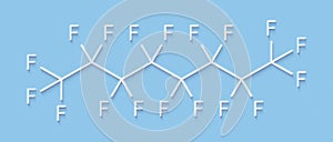 Perfluorooctane molecule. Skeletal formula.