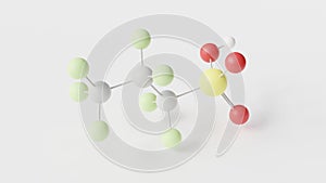 perfluoropropanesulfonic acid molecule 3d, molecular structure, ball and stick model, structural chemical formula pfprs photo