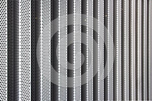 Perforated corrugated metal cladding sheet as background