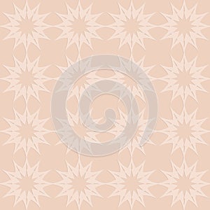 Perforated embossed seamless pattern on beige background, Arabic arabesque style in design, decorative art illustration