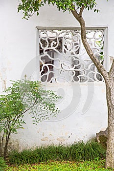 Perforated garden window, Suzhou gardens, China