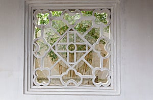 Perforated garden window, Suzhou gardens, China