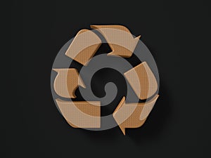 Perforated leather recycle symbol