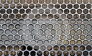 Perforated metallic surface texture background, Sao Paulo, Brazil