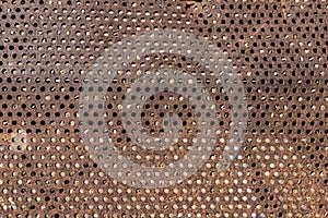 Perforated and rusty metal, , rusty and leaky metal plate, metal corroded texture