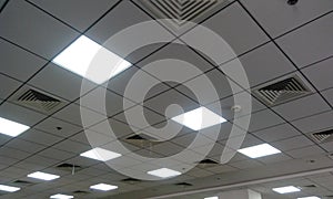 Perforated White color Calcium silicate grid ceiling suspension system with Diffuser supply and return for an office building of