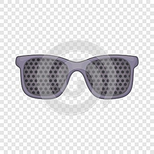 Perforating glasses icon, cartoon style