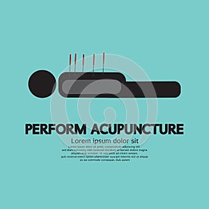Perform Acupuncture Icon Black Symbol, Acupuncture is a treatment that originated in China. Vector photo