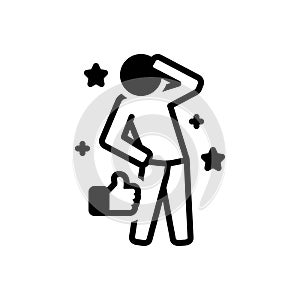 Black solid icon for Perform, function and performance