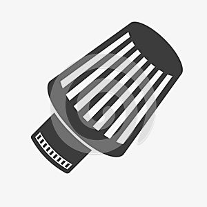 Performance car air filter icon white background