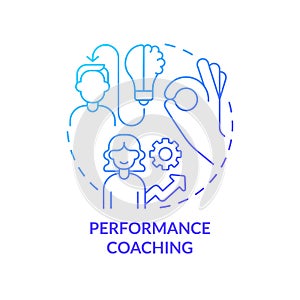 Performance coaching blue gradient concept icon