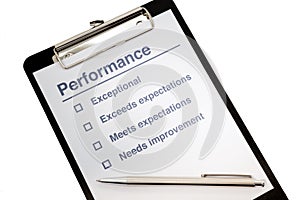 Performance evaluation clipboard