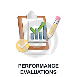 Performance Evaluations icon. 3d illustration from corporate development collection. Creative Performance Evaluations 3d