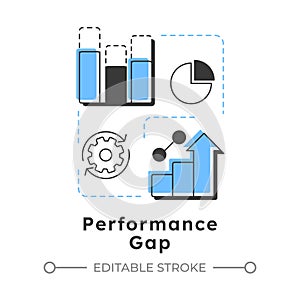 Performance gap analysis modern linear concept icon