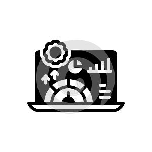 Black solid icon for Performance, presentation and graph