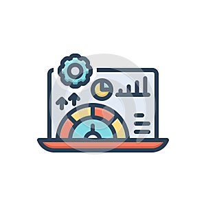Color illustration icon for Performance, presentation and execution