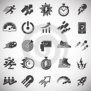 Performance icons set on background for graphic and web design. Simple illustration. Internet concept symbol for website