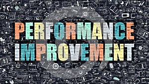 Performance Improvement in Multicolor. Doodle Design.