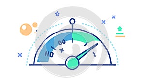 Performance Indicator Efficiency Measurement Gauge, vector design Generative AI