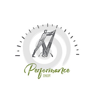 Performance, internet, speed, technology, fast concept. Hand drawn isolated vector.