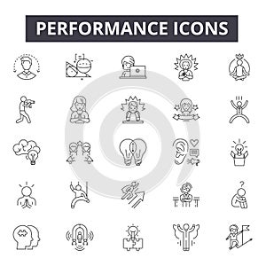 Performance line icons, signs, vector set, linear concept, outline illustration