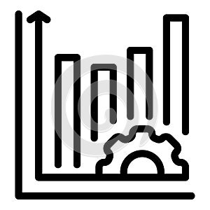 Performance management increasing with gear optimization strategy icon