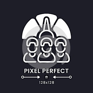 Performance management white solid desktop icon