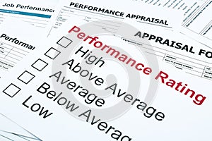 Performance rating and appraisal form