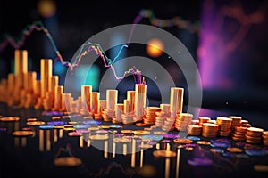 Performance revealed Line graphs depict business and stock market dynamics