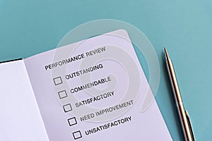 Performance review checklist text