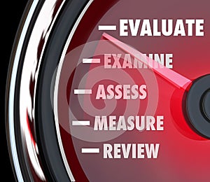 Performance Review Evaluation Speedometer Gauge