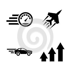 Performance, Speed. Simple Related Vector Icons