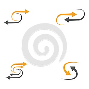 Performance target Arrows vector illustration icon Logo Template design.