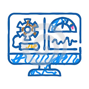 performance testing analyst icon doodle illustration