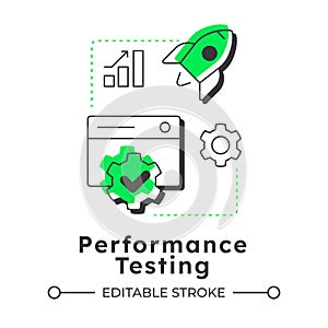 Performance testing modern linear concept icon