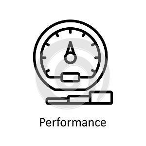 Performance vector outline Icon Design illustration. Artificial Intelligence Symbol on White background EPS 10 File