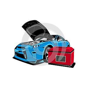 Performance where tunning is passion illustration vector.