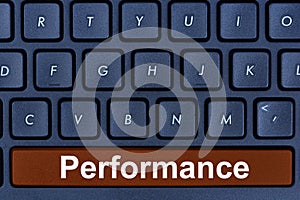 Performance word on computer keyboard button