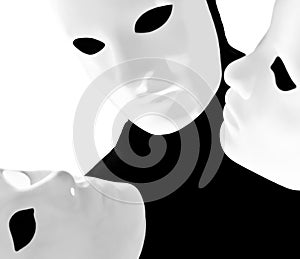 Performer mime with mask